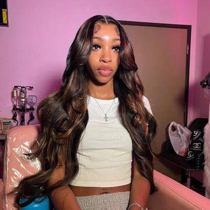 Highlight Ombre Body Wave Human Hair Wig