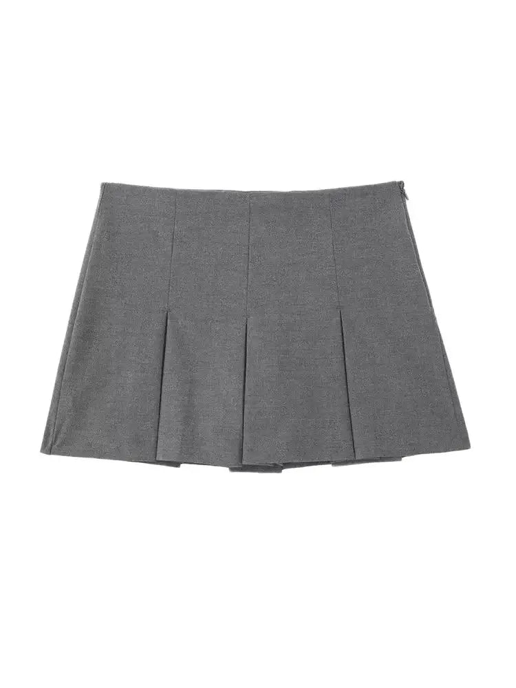 Pleated Short Skirt