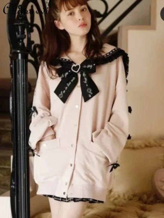 Sailor Collar Ribbon Bow Sweet Hoodie