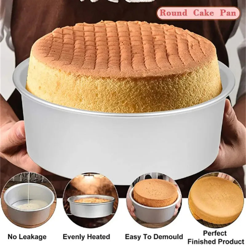 Non-Stick Aluminum Round Cake Mold with Removable Bottom