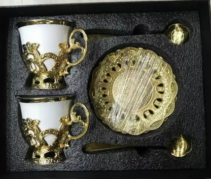 Golden Border Turkish Coffee Cups