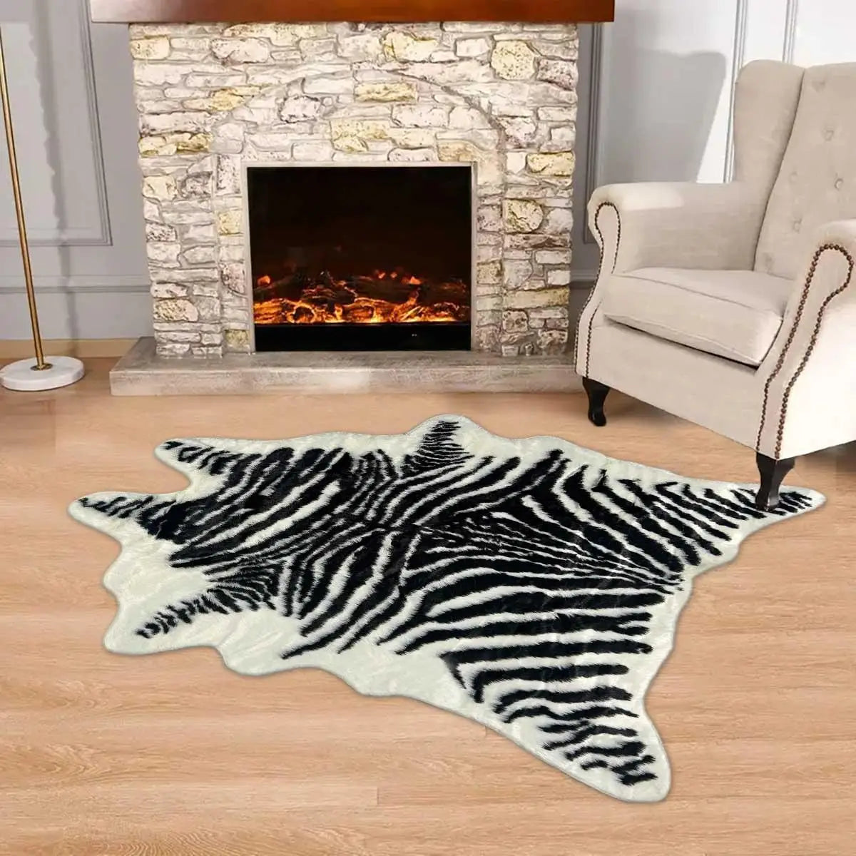 Alfombra con estampado de piel de venado