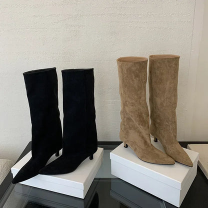Pointed Toe Knee-High Boots