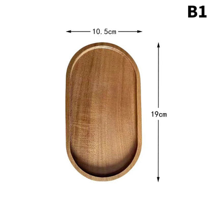 Solid Wood Round Dessert Plate