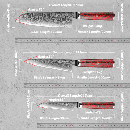 Grandsharp 1-6 PCS Kitchen Knives Set