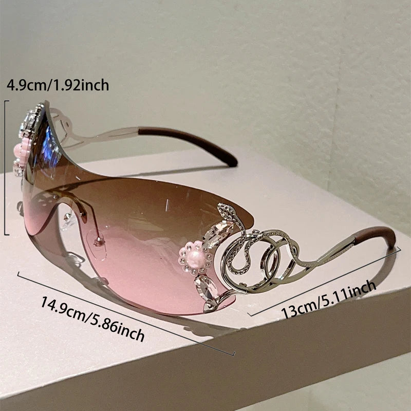Gafas de sol sin montura con pedrería