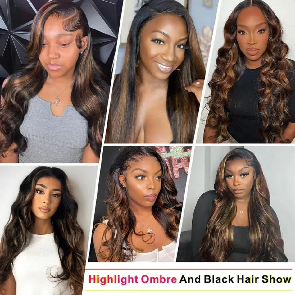 Highlight Ombre Body Wave Human Hair Wig