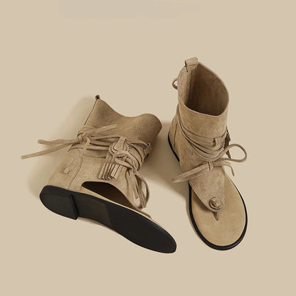 Gladiator Fringe Ankle Sandals