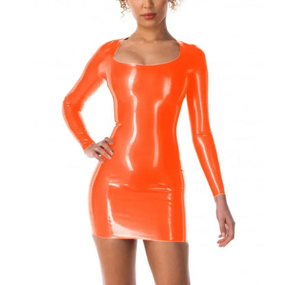 Scoop Neck Long Sleeve Bodycon Mini Dress