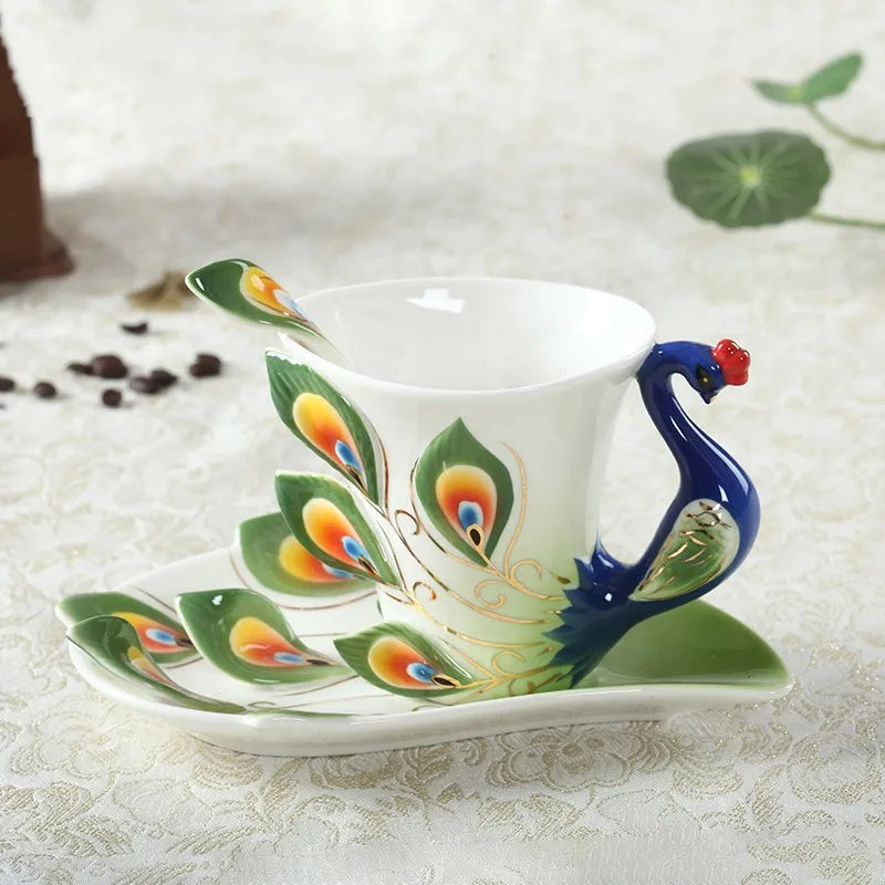 Peacock Cup and Saucer