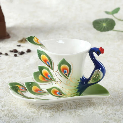 Peacock Cup and Saucer