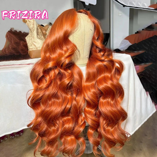 Ginger Orange Body Wave 13x6 HD Lace Front Wig Human Hair