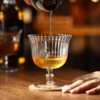 Vertical Striped Glass Cup