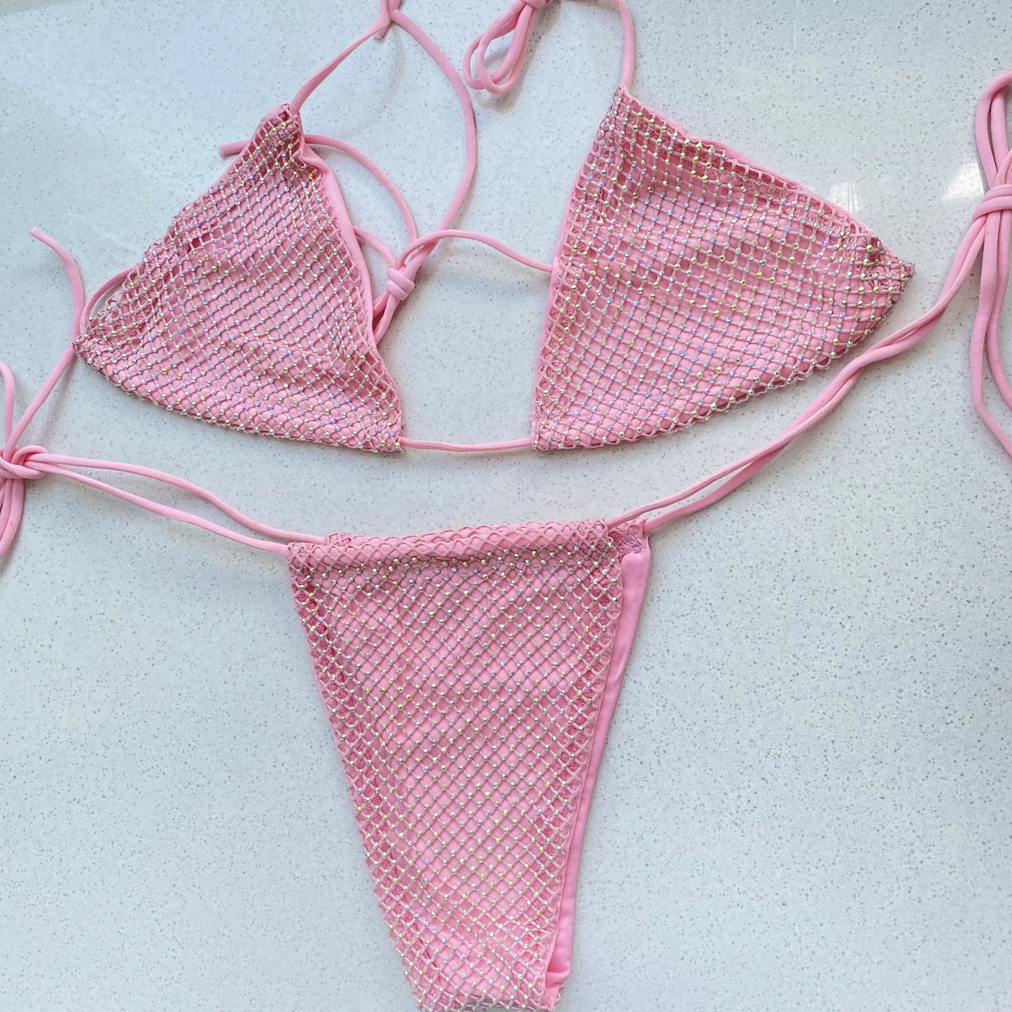 Bling Rhinestone Sliver Crystal Diamond Bikini