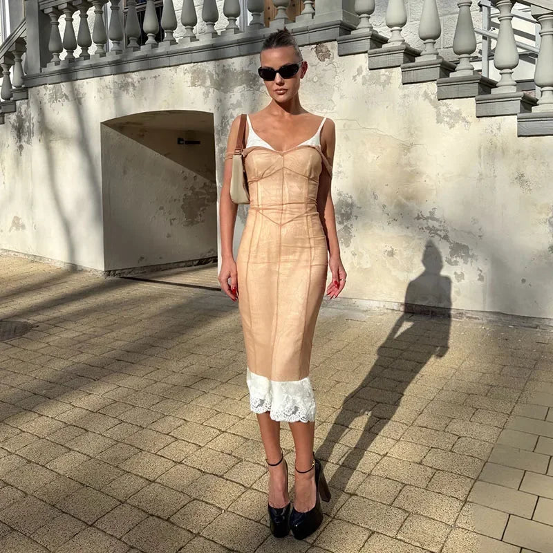 Lace Patchwork Sling Dress