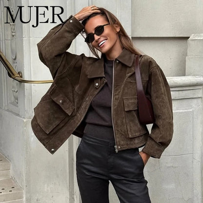 MUJER Chaquetas bomber de piel sintética para mujer, chaquetas de béisbol oversized para mujer, abrigos con cremallera, chaqueta de entretiempo para mujer, ropa de abrigo