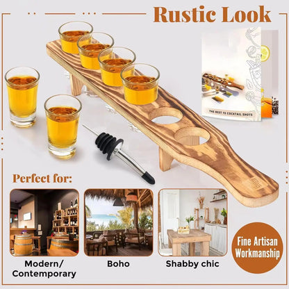 Wooden Shot Glass Serving Tray