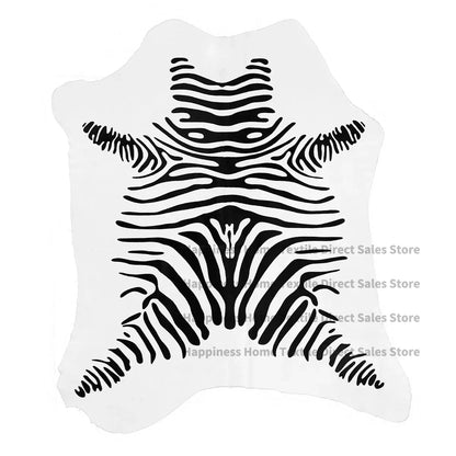 Irregular Faux Cowhide Light Luxury Lounge Rug