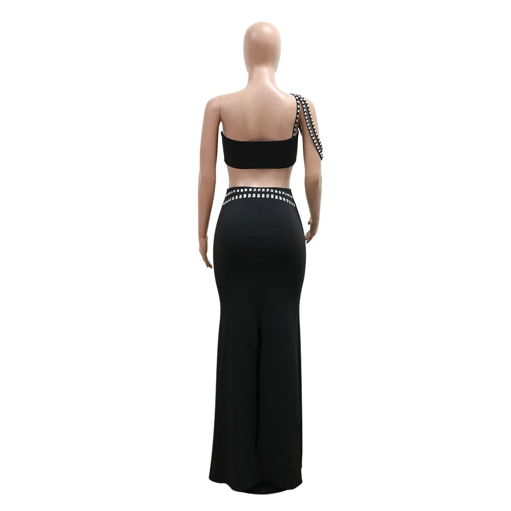 Rhinestones Maxi Dress