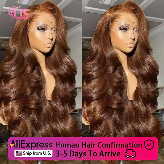 Brazilian Chocolate Brown Body Wave Lace Front Wig