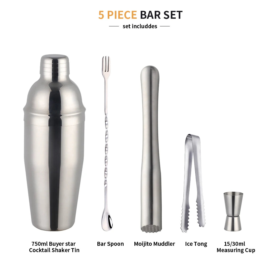 Stainless Steel Rainbow Boston Cocktail Set