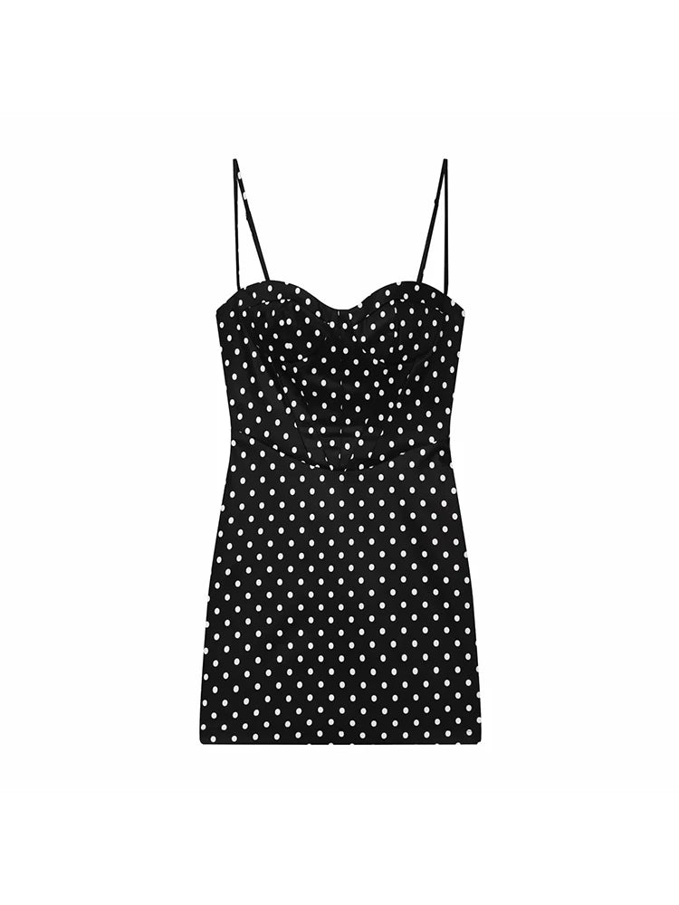 Minivestido evasé de lunares