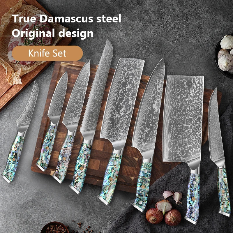 67 Layers Damascus Steel Kitchen Chef Knife Set