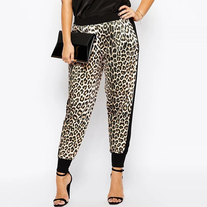 Pleated Causal Leopard Pants