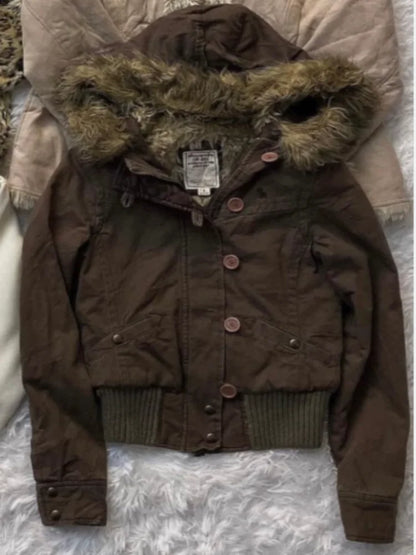 fur hooded jacket