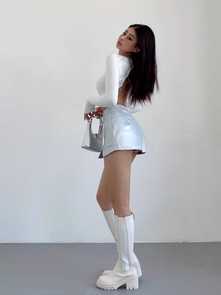 Minifalda de cuero sintético