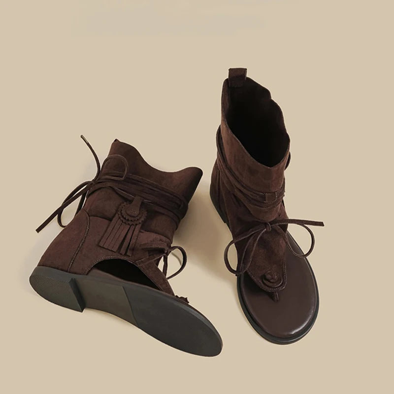 Gladiator Fringe Ankle Sandals