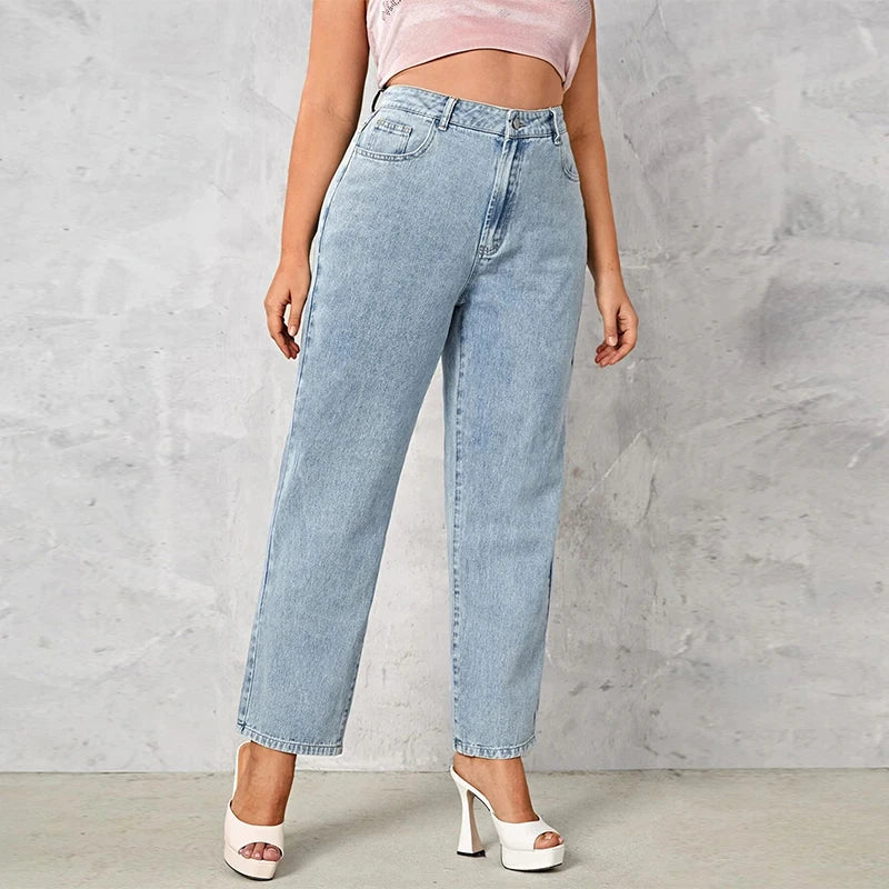 Stretchy Loose Washing Straight Denim Pant