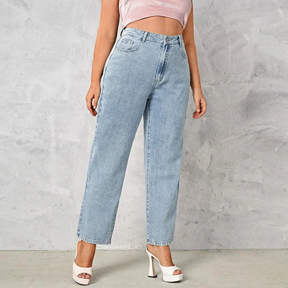 Stretchy Loose Washing Straight Denim Pant