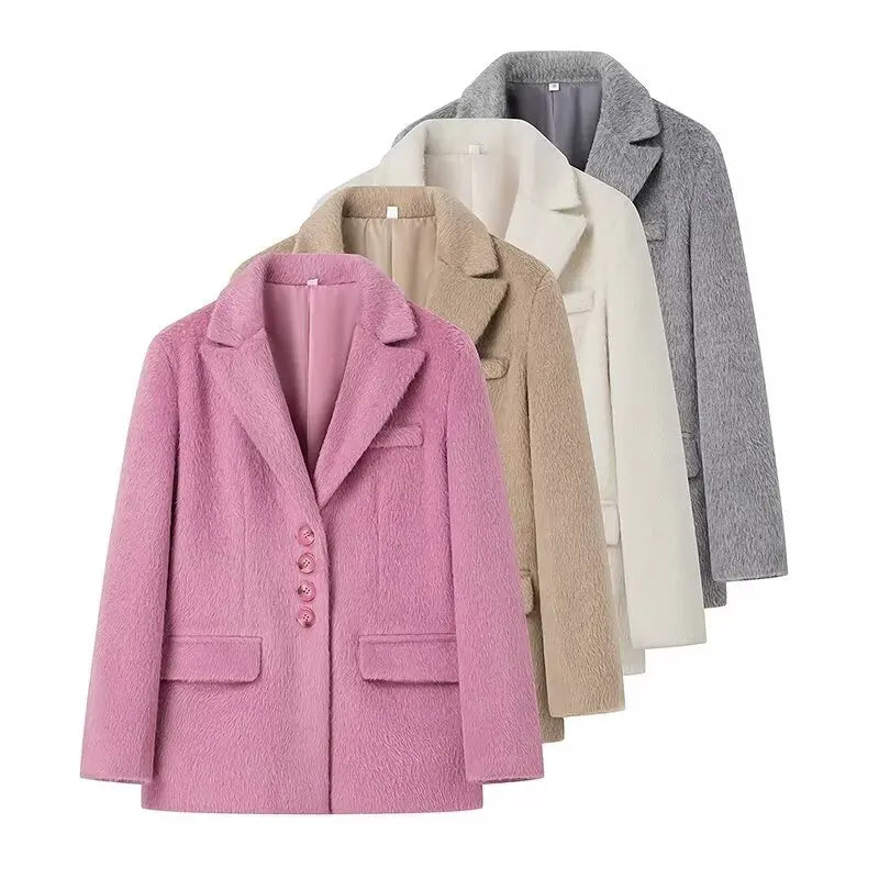 Turn Down Collar Coat