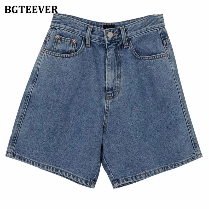 Short de mezclilla recto de cintura alta