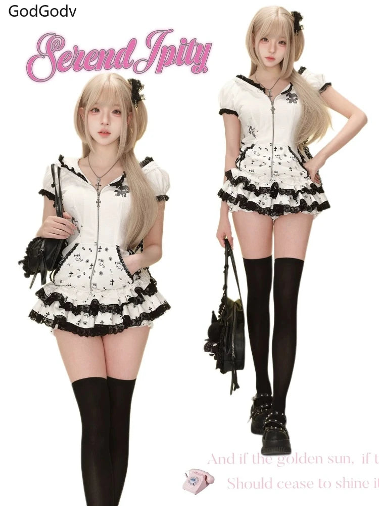 Conjunto de Top de Diseño + Falda de Talle Alto