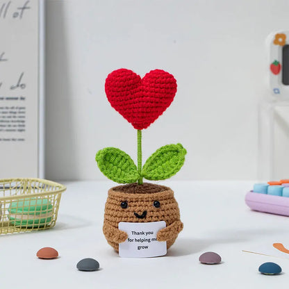 Crochet Flower Pot Decoration Hand Woven