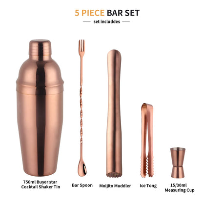 Stainless Steel Rainbow Boston Cocktail Set