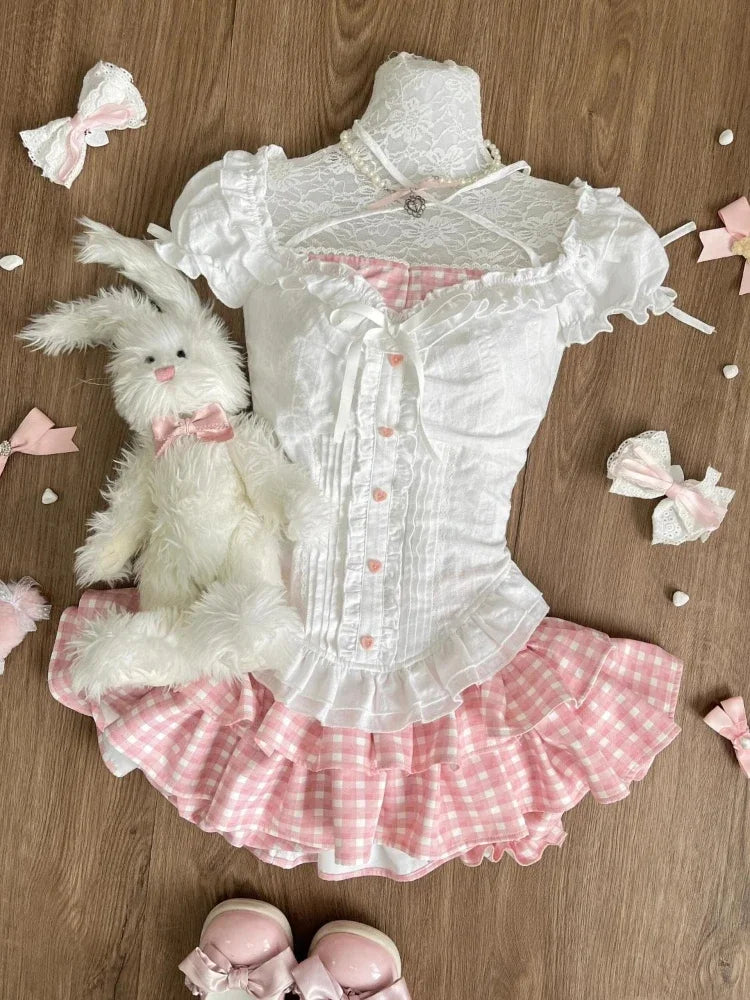 Conjunto de Top de Diseño + Falda de Talle Alto