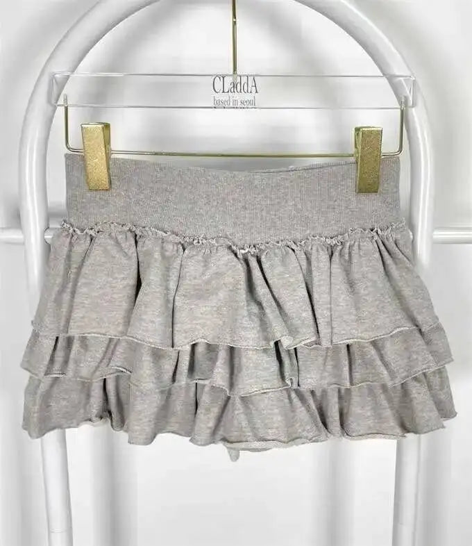 Lace Hem Flared Cake Skirt