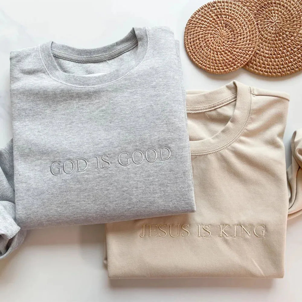 God is Good Embroidered Sweatshirt