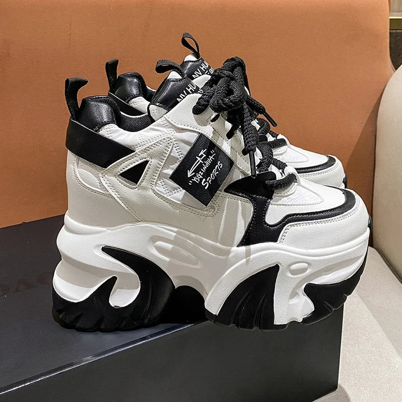 Zapatos con Cordones de Plataforma Alta y Suela Gruesa