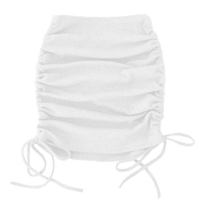 Faldas de Verano para Mujer con Cordones 2022 Hilo de Punto Lateral con Cordón Elástico Corrugado Sexy Cadera Ajustable Casual WSL4321