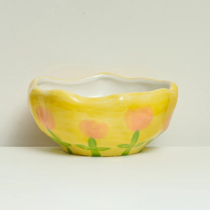 Irregular Hand-painted Flowers Mug