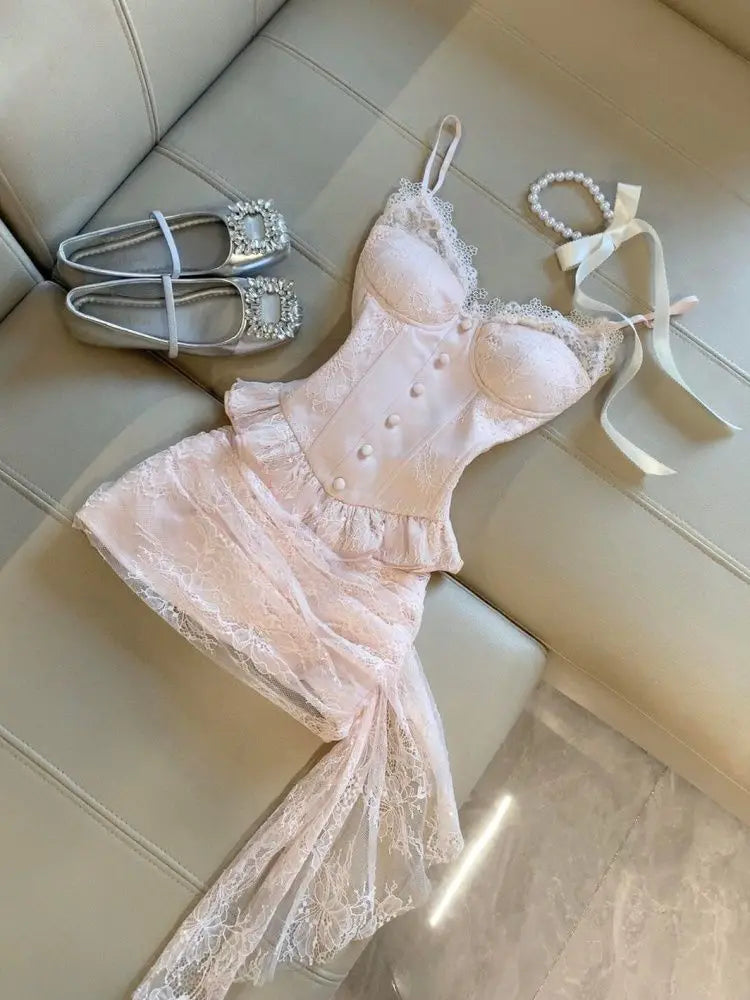 Conjunto de Top de Diseño + Falda de Talle Alto
