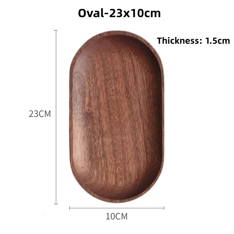 Solid Wood Serving Tray Oval Tea Tray
