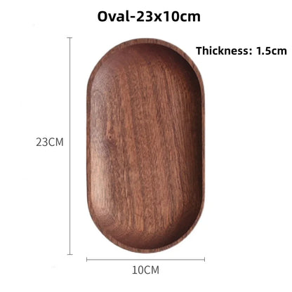 Solid Wood Serving Tray Oval Tea Tray