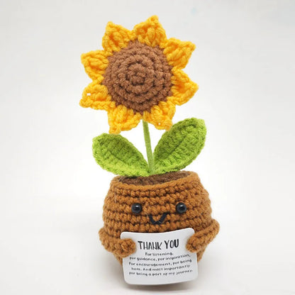 Crochet Flower Pot Decoration Hand Woven