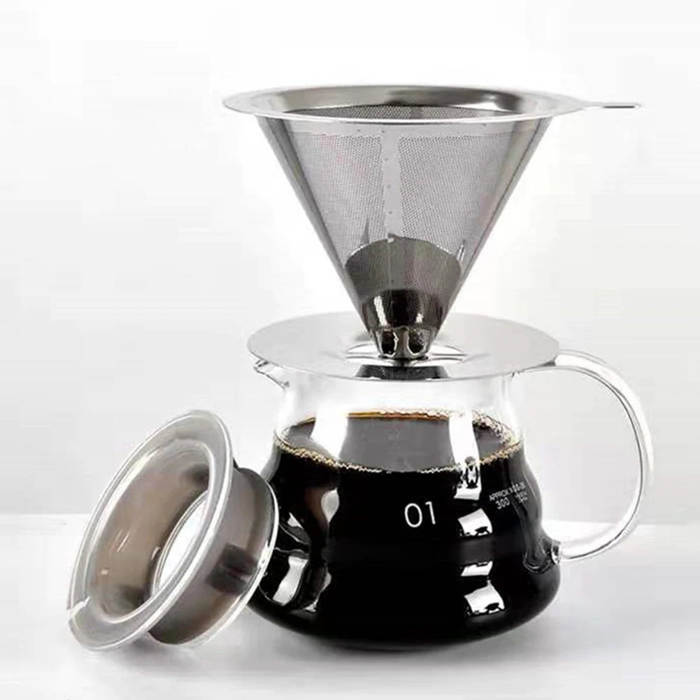 Reusable Coffee Filter Holder Double Layer Stainless Steel Coffee Tea Strainer