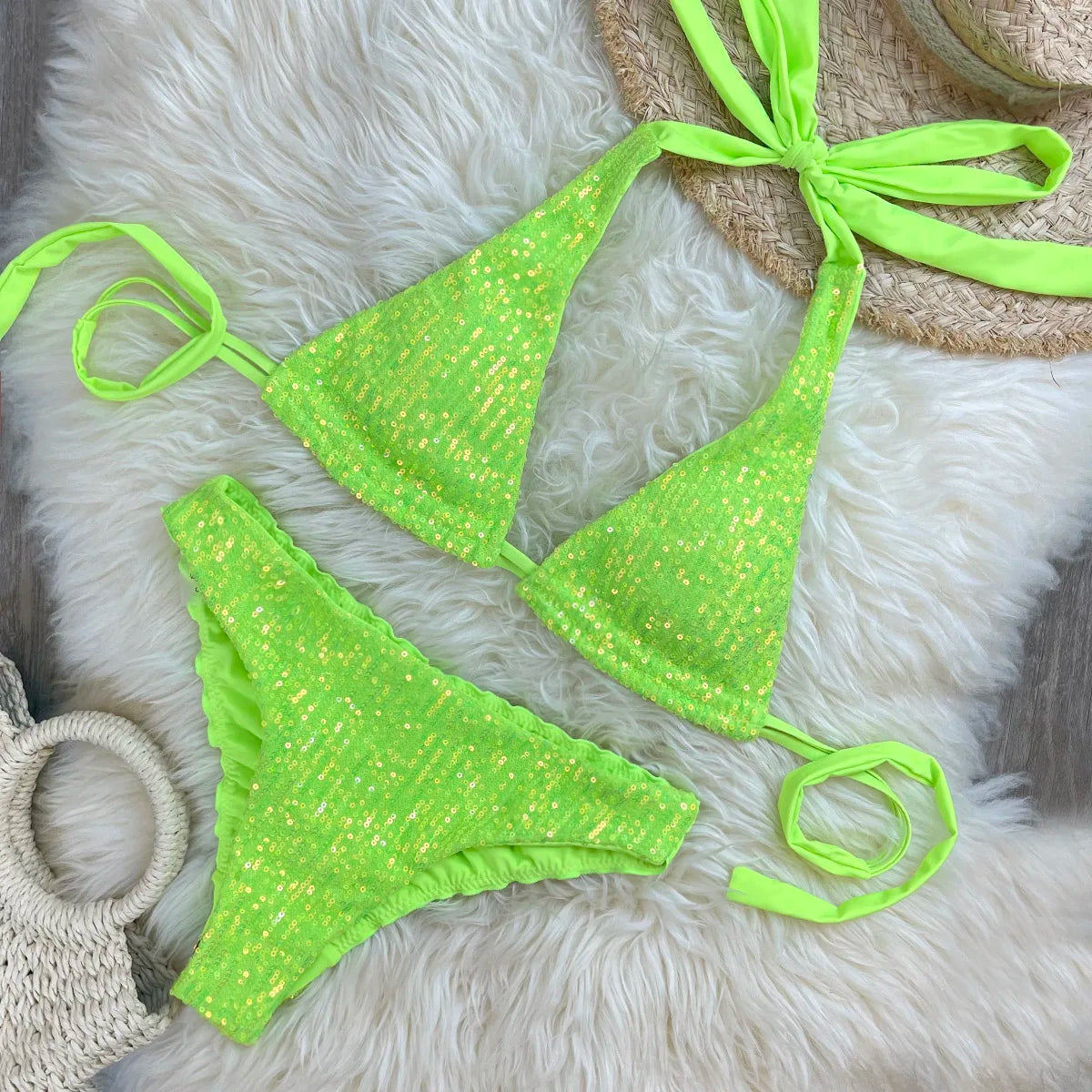 Bikini de lentejuelas brillantes